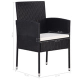 vidaXL 9-piece Garden Dining Set Poly Rattan Black
