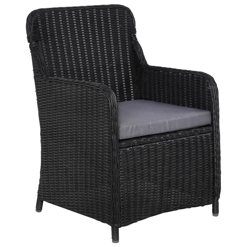 vidaXL 11-Piece Garden Dining Set Poly Rattan Black