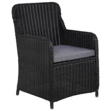 vidaXL 11-Piece Garden Dining Set Poly Rattan Black