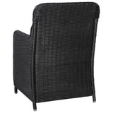 vidaXL 11-Piece Garden Dining Set Poly Rattan Black