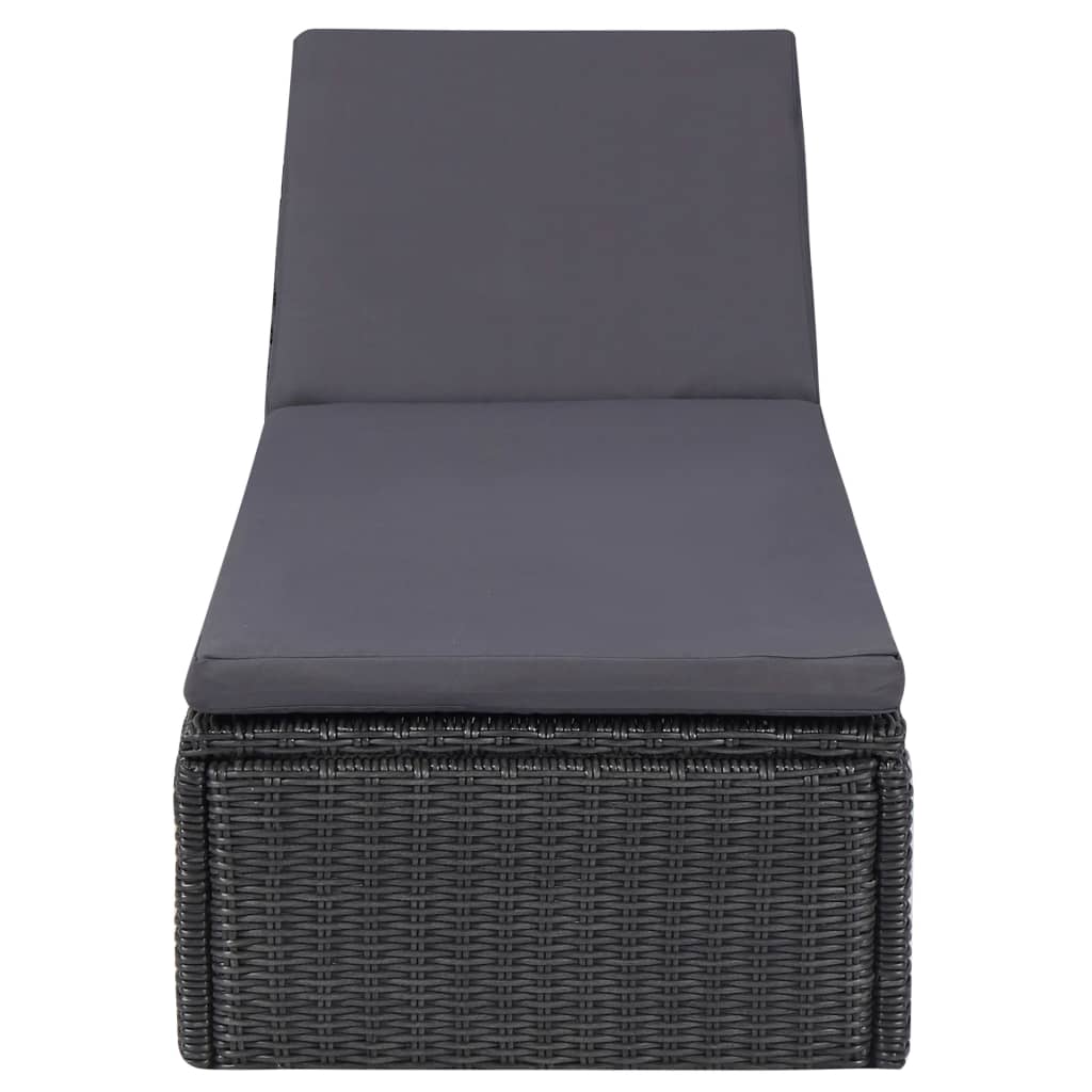 vidaXL 11-Piece Garden Dining Set Poly Rattan Black