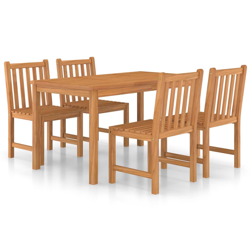 vidaXL 5-piece Garden Dining Set 140x80 cm Solid Teak Wood
