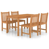 vidaXL 5-piece Garden Dining Set 140x80 cm Solid Teak Wood