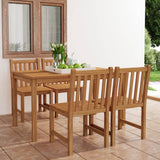 vidaXL 5-piece Garden Dining Set 140x80 cm Solid Teak Wood