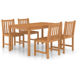 vidaXL 5-piece Garden Dining Set 150x90 cm Solid Teak Wood