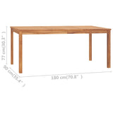 vidaXL 7-piece Garden Dining Set 180x90 cm Solid Teak Wood