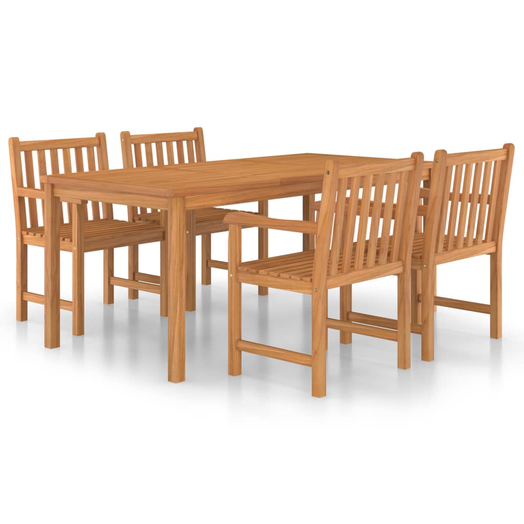 vidaXL 5-piece Garden Dining Set 180x90 cm Solid Teak Wood
