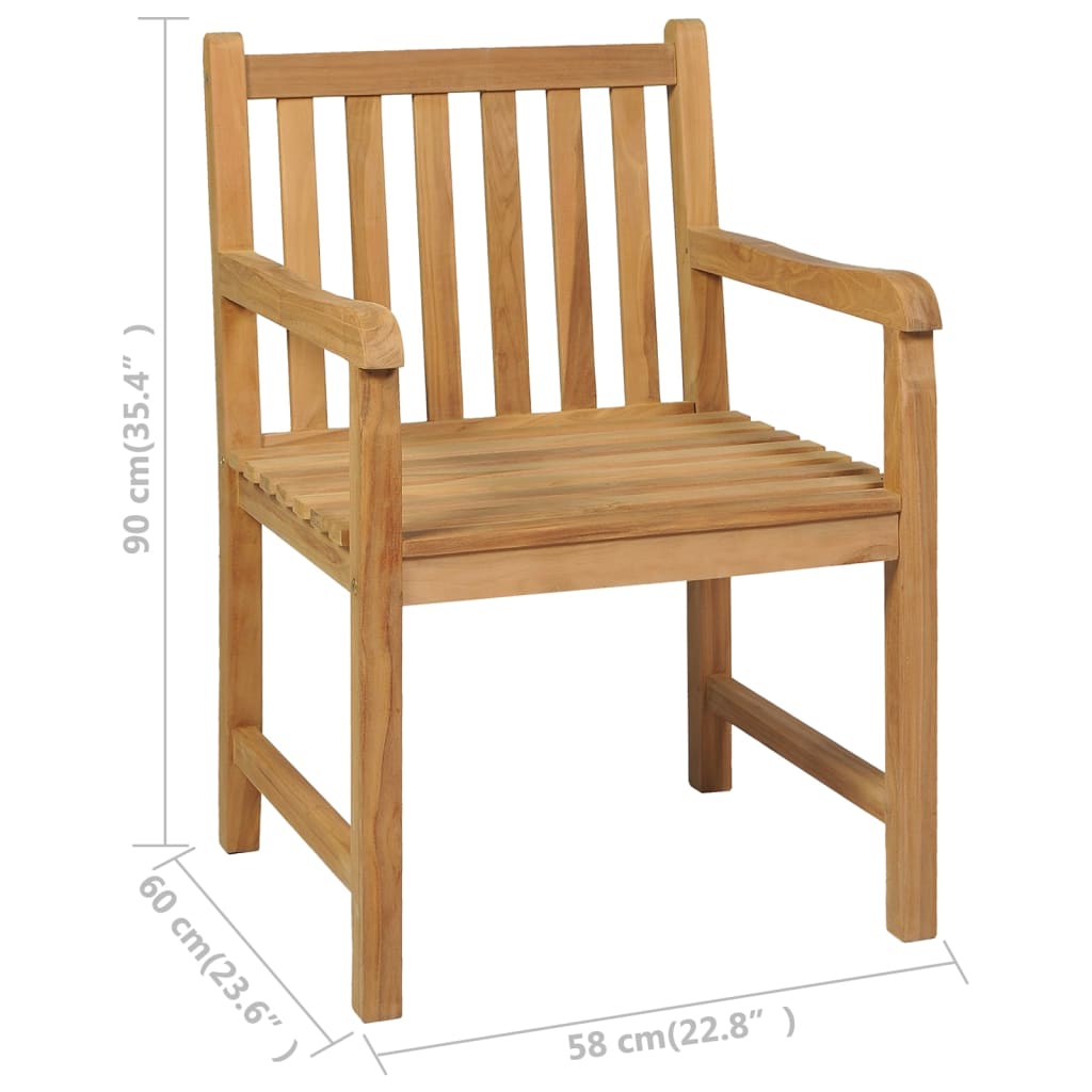 vidaXL 5-piece Garden Dining Set 180x90 cm Solid Teak Wood