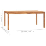 vidaXL 5-piece Garden Dining Set 180x90 cm Solid Teak Wood