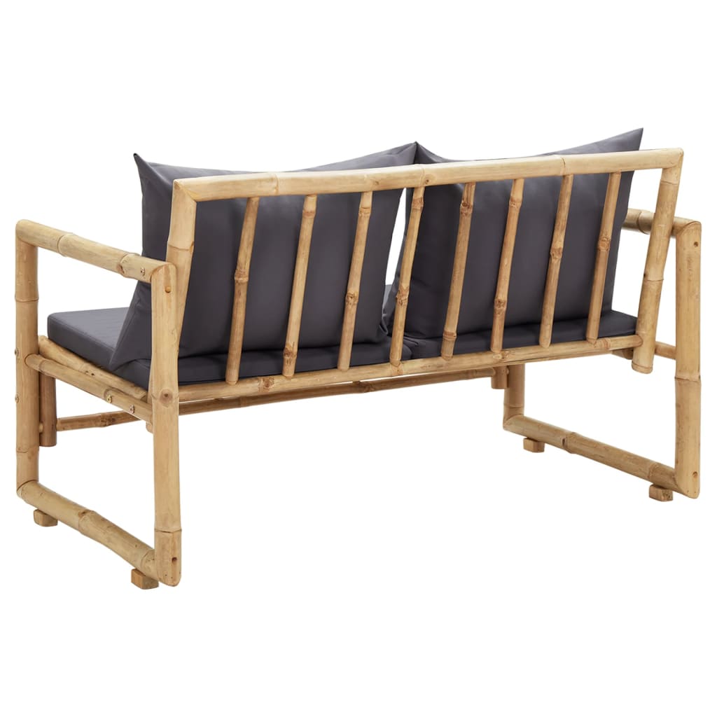 vidaXL Tuinbank met kussens 115 cm bamboe