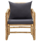 vidaXL Garden chairs with cushions 2 pcs bamboo