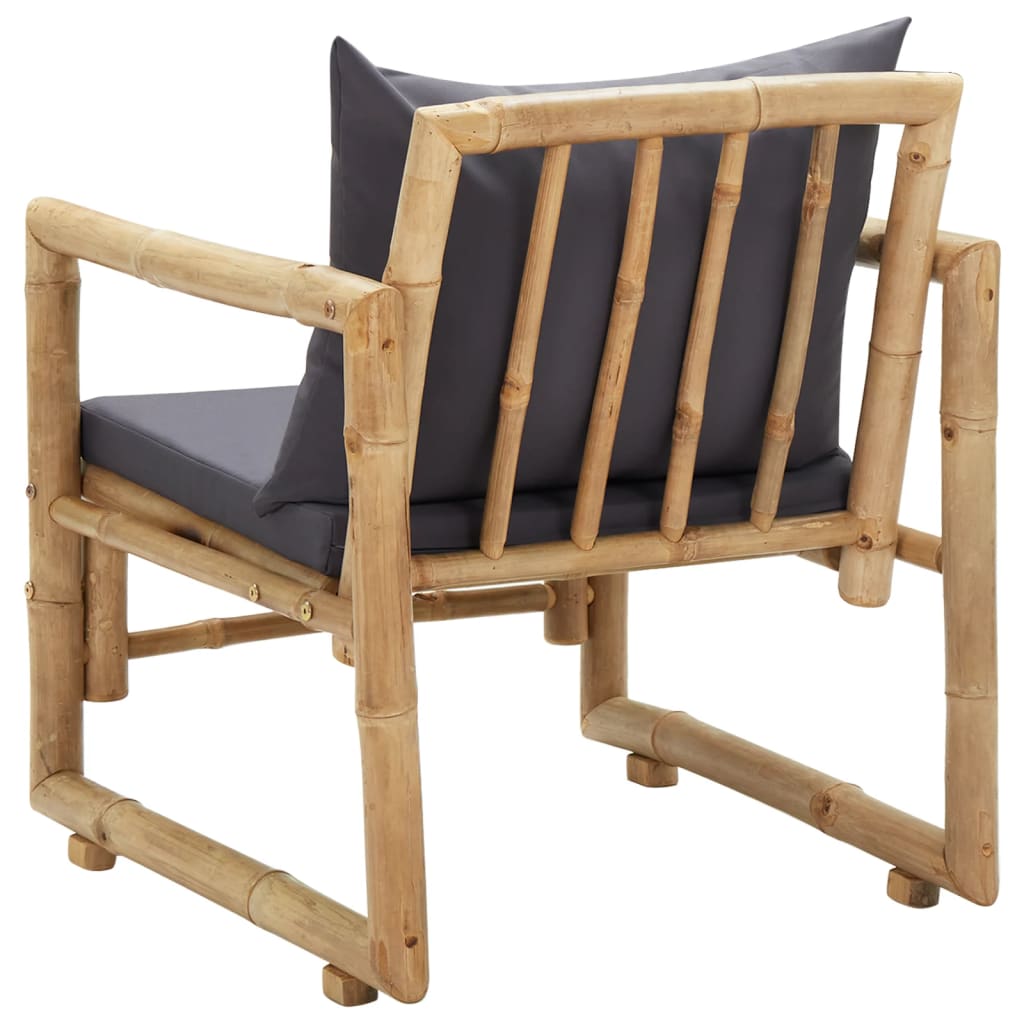 vidaXL Garden chairs with cushions 2 pcs bamboo