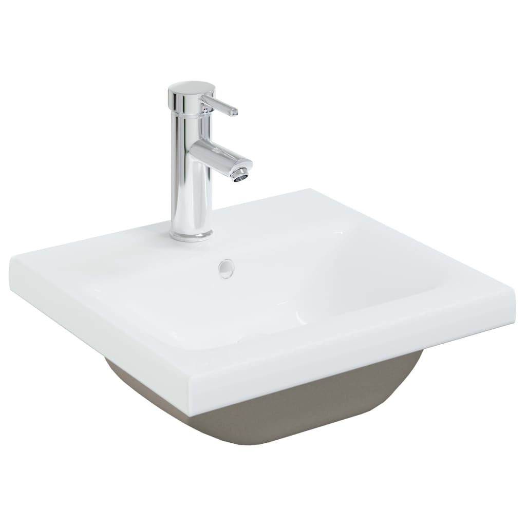 vidaXL Countertop Basin with Tap 42x39x18 cm Ceramic White