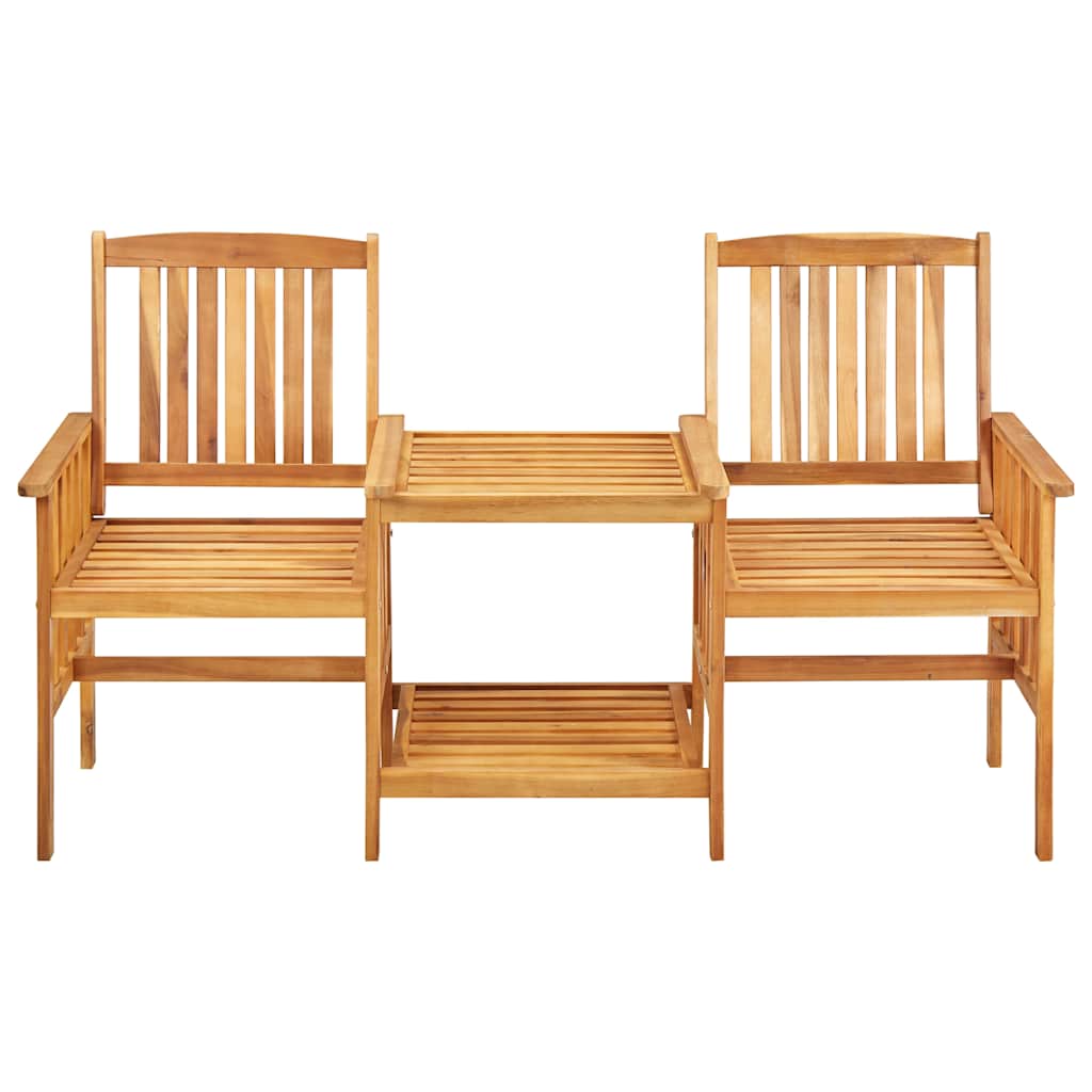 vidaXL Garden Chairs with Table and Cushions Solid Acacia Wood