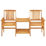 vidaXL Garden Chairs with Table and Cushions Solid Acacia Wood