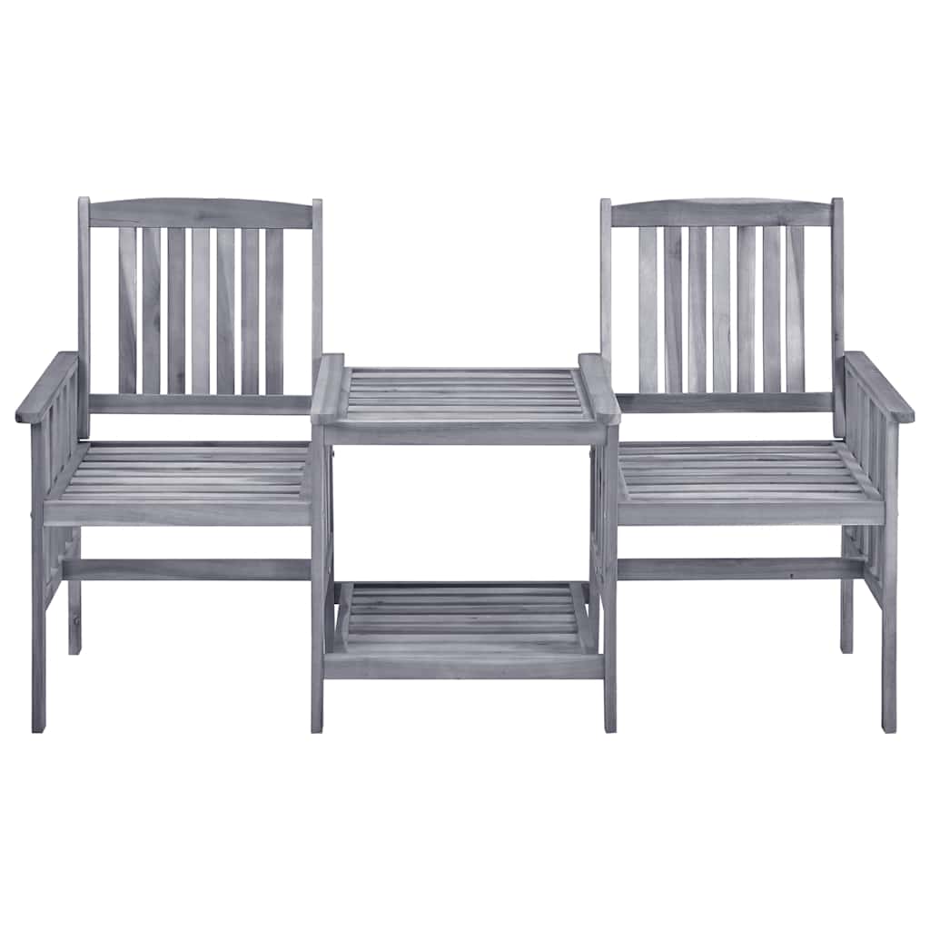 vidaXL Garden Chairs with Table and Cushions Solid Acacia Wood