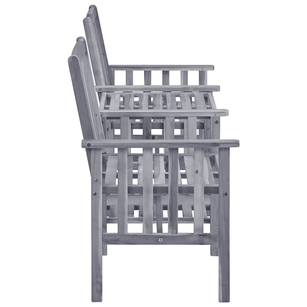 vidaXL Garden Chairs with Table and Cushions Solid Acacia Wood