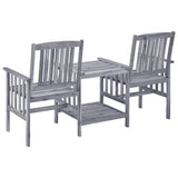 vidaXL Garden Chairs with Table and Cushions Solid Acacia Wood