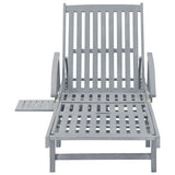 vidaXL Sun Lounger with Cushion Solid Acacia Wood