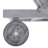 vidaXL Sun Lounger with Cushion Solid Acacia Wood Grey