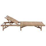 vidaXL Sun Lounger with Cushion Bamboo