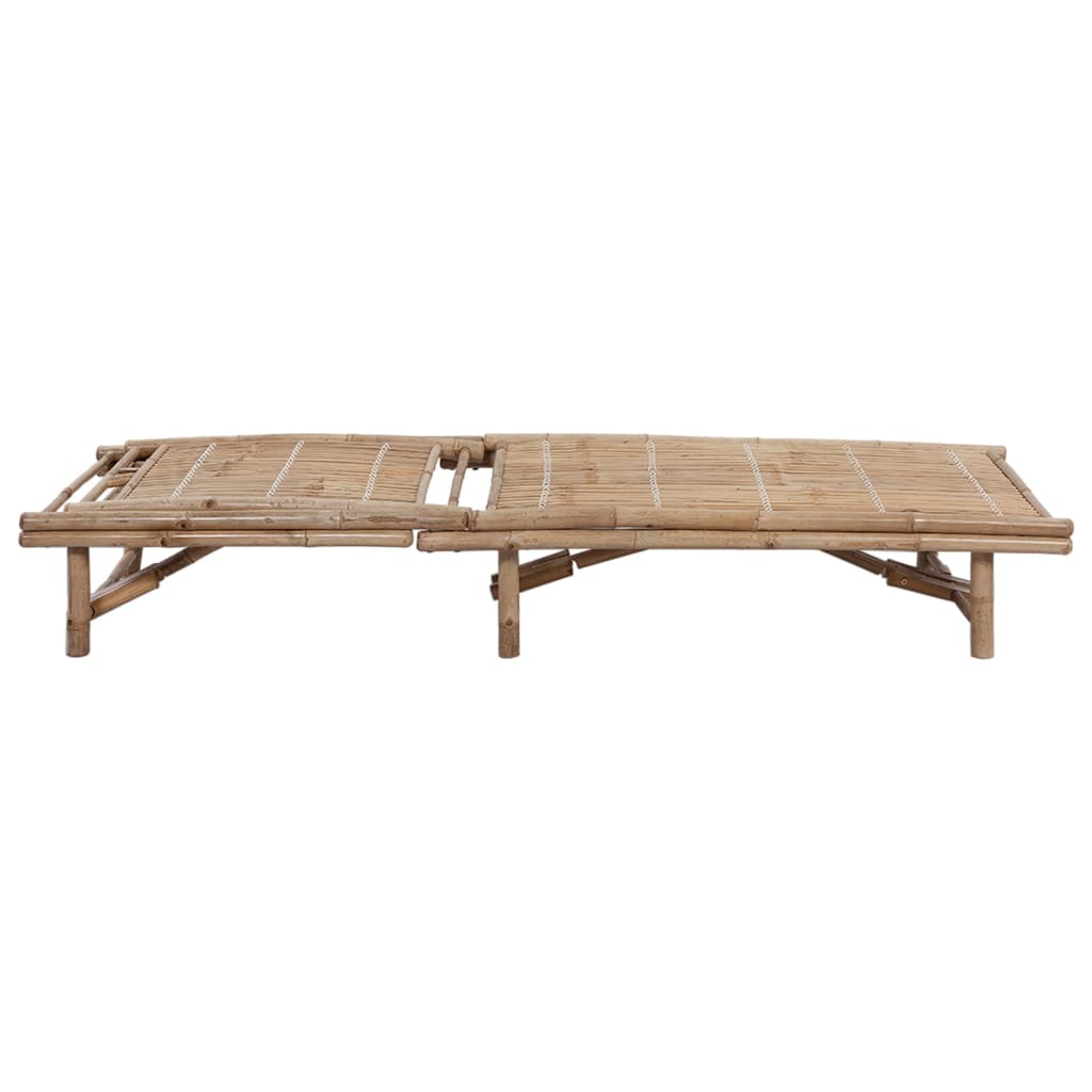 vidaXL Sun Lounger with Cushion Bamboo