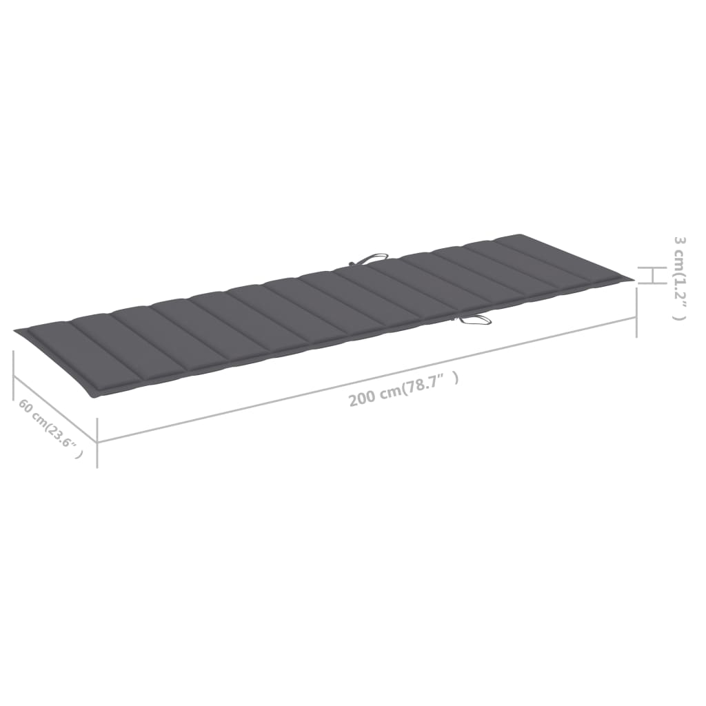 vidaXL Sun Lounger with Cushion Bamboo