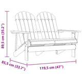 vidaXL Tuinstoel 2-zits Adirondack massief vurenhout wit