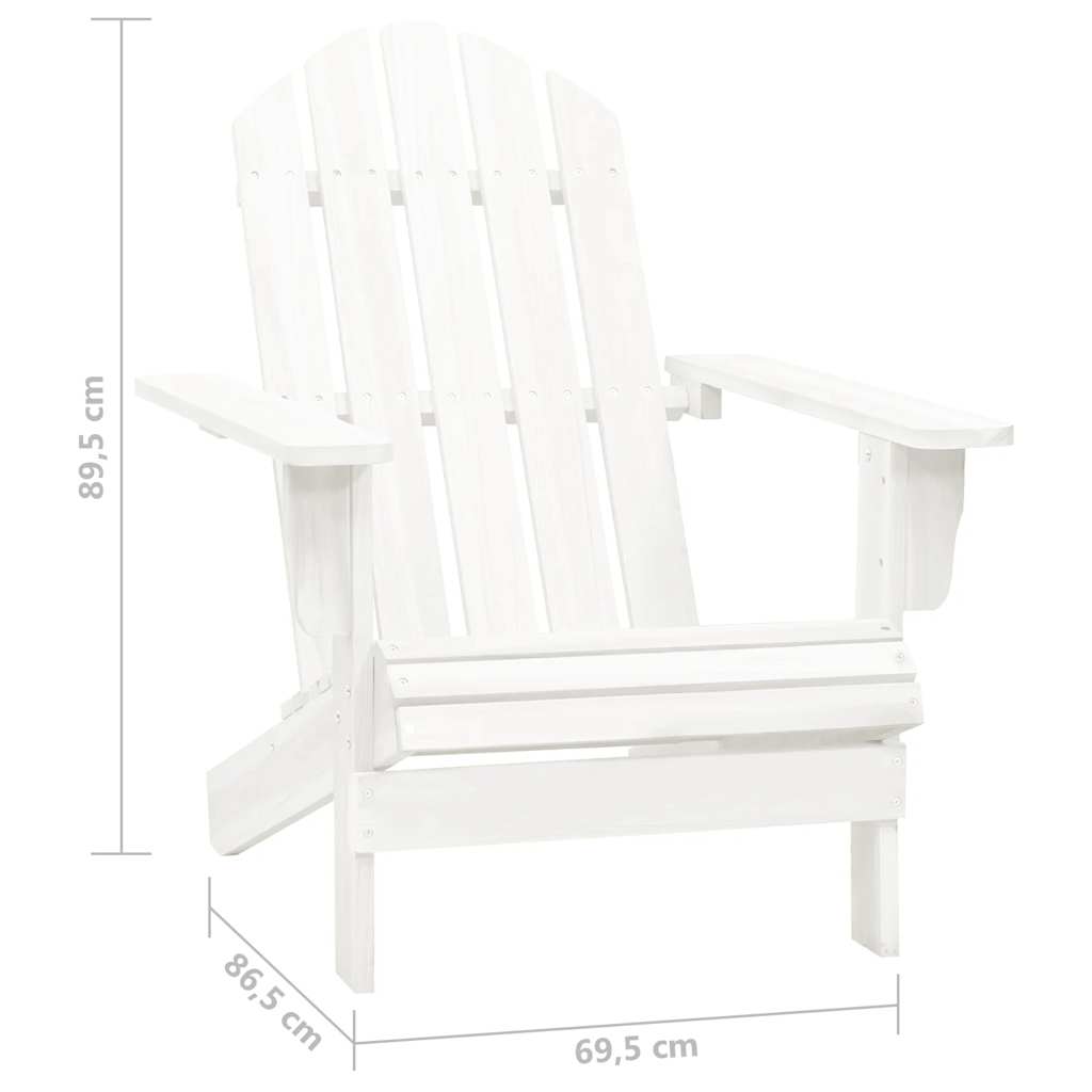 vidaXL Meuble de jardin Adirondack avec table massive vurenhout blanc
