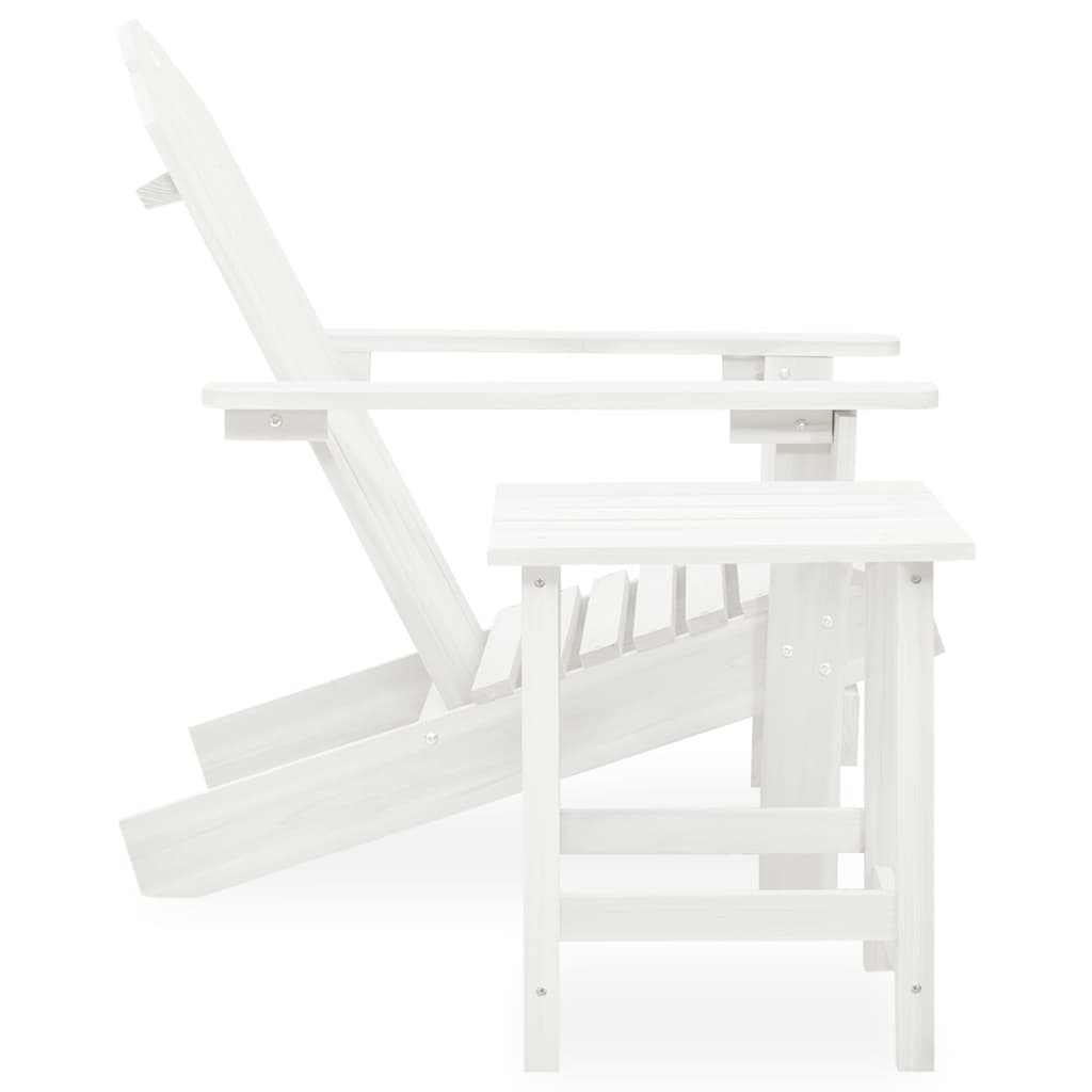 vidaXL Meuble de jardin Adirondack avec table massive vurenhout blanc