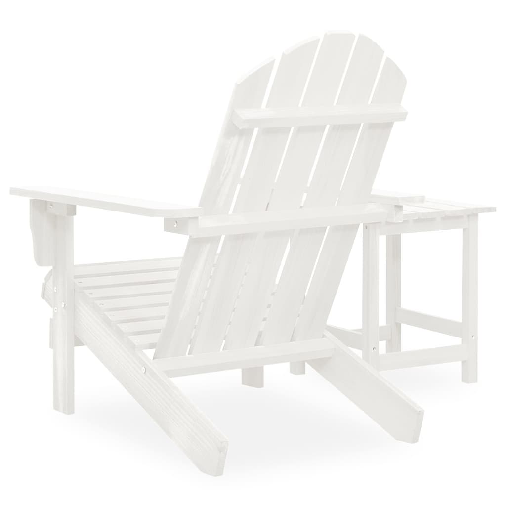vidaXL Meuble de jardin Adirondack avec table massive vurenhout blanc