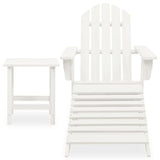 vidaXL Adirondack Garden Chair with Ottoman Table Solid Spruce Wood White