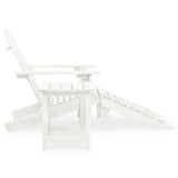 vidaXL Adirondack Garden Chair with Ottoman Table Solid Spruce Wood White