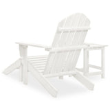 vidaXL Adirondack Garden Chair with Ottoman Table Solid Spruce Wood White