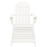 vidaXL Adirondack Garden Chair with Ottoman Table Solid Spruce Wood White