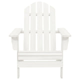 vidaXL Adirondack Garden Chair with Ottoman Table Solid Spruce Wood White