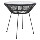vidaXL 3-delige Tuinset PVC-rattan zwart