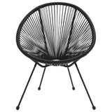 vidaXL 3-delige Tuinset PVC-rattan zwart