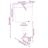 vidaXL Toiletstortbak met watertoevoer onderin 3/6 L wit