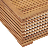 vidaXL Tuintafel en voetensteun met crèmekleurig kussen teakhout