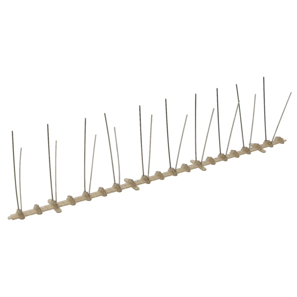 vidaXL Bird and Pigeon Spikes with 2 Rows 20 pcs 10 m Plastic