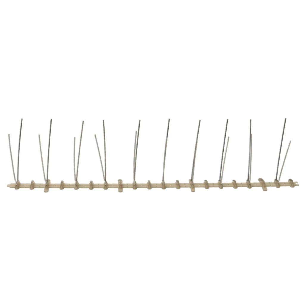 vidaXL Bird and Pigeon Spikes with 2 Rows 20 pcs 10 m Plastic