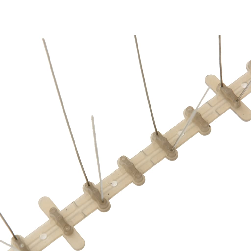 vidaXL Bird and Pigeon Spikes with 2 Rows 20 pcs 10 m Plastic