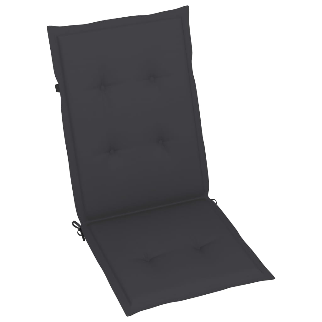 vidaXL Tuinstoelen 2 st met antracietkleurige kussens massief teakhout