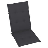 vidaXL Tuinstoelen 2 st met antracietkleurige kussens massief teakhout
