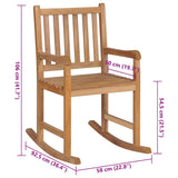 vidaXL Rocking Chair with Anthracite Cushion Solid Teak Wood