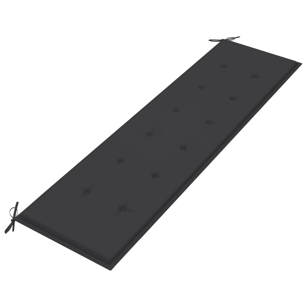 vidaXL Tuinbank met antracietkleurig kussen 175 cm massief teakhout
