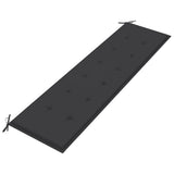 vidaXL Tuinbank met antracietkleurig kussen 175 cm massief teakhout