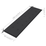 vidaXL Tuinbank met antracietkleurig kussen 175 cm massief teakhout
