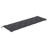 vidaXL Tuinbank met antracietkleurig kussen 175 cm massief teakhout